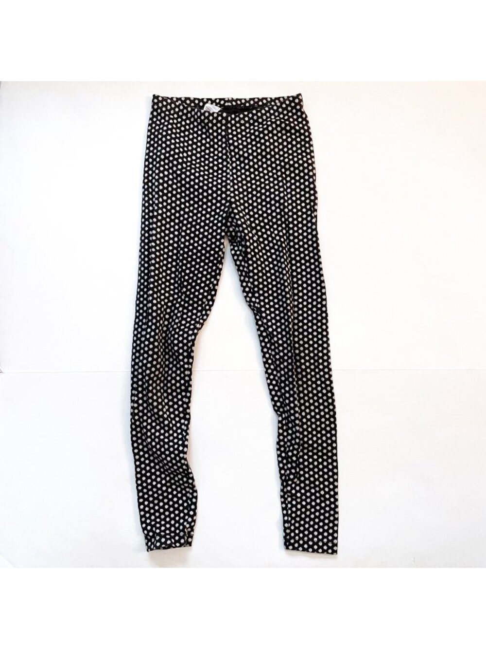 Tea Collection Black & White Polka Dot Leggings, Size 10
